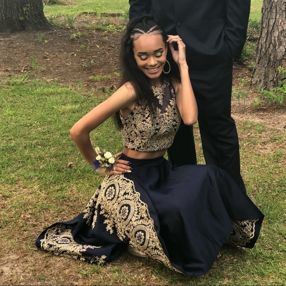 High-low Two-Piece Prom Dress